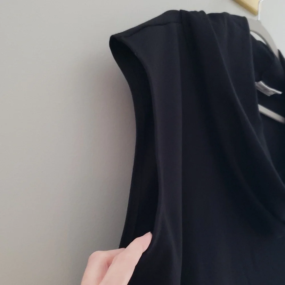 Bryn Walker Women Lavinia Tunic Top Medium Black Cowl Neck Lagenlook Minimalist - Picture 5 of 15